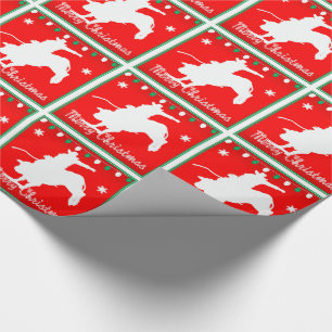 Papel De Regalo Navidad occidental del montar a caballo de Bull