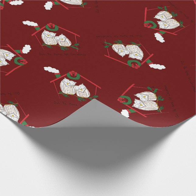 Papel De Regalo Navidad Owl Be Home Cute (Esquina)