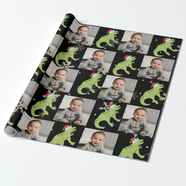 Papel De Regalo Navidad personalizada de los dinosaurios banales (Desenrollado)