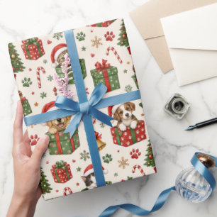 Papel De Regalo Navidad personalizada para mascotas con perros y g