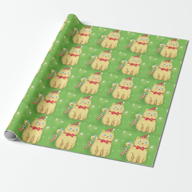 Papel De Regalo Navidad Personalizado con Santa Hat (Desenrollado)