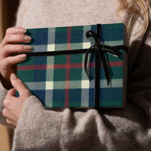 Papel De Regalo Navidad Preppy de Cuadros Escoceses en Negrita 