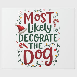 Papel De Regalo Navidad Probablemente Decorar Perro Xmas Familia