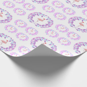 Papel De Regalo Navidad púrpura y rosado bonito de Kalikimaka del