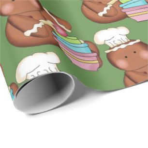 Papel De Regalo Navidad que cuece el abrigo de la celebración de