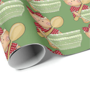 Papel De Regalo Navidad que cuece el abrigo de la celebración de