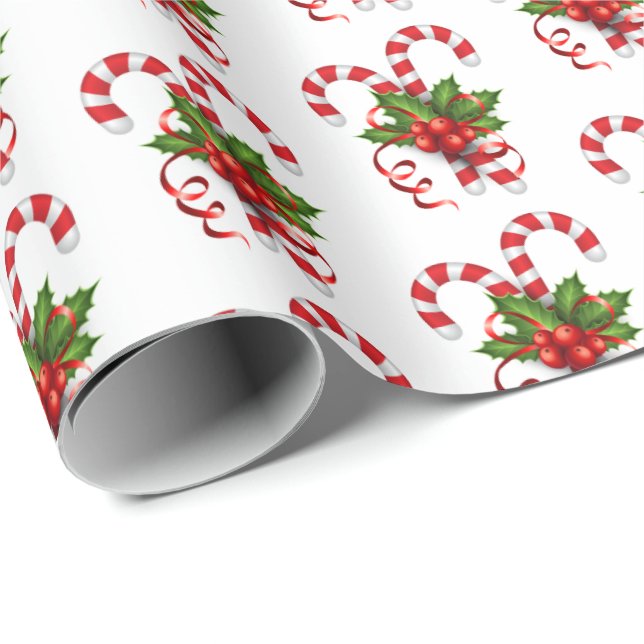 Papel De Regalo Navidad que envuelve los bastones del (Esquina del rollo)
