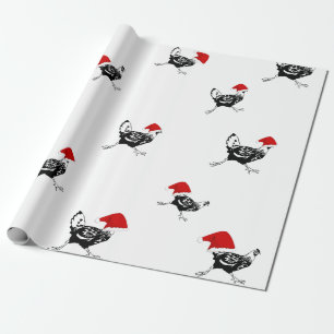 Papel De Regalo Navidad que envuelve los pollos de Papel-Santa