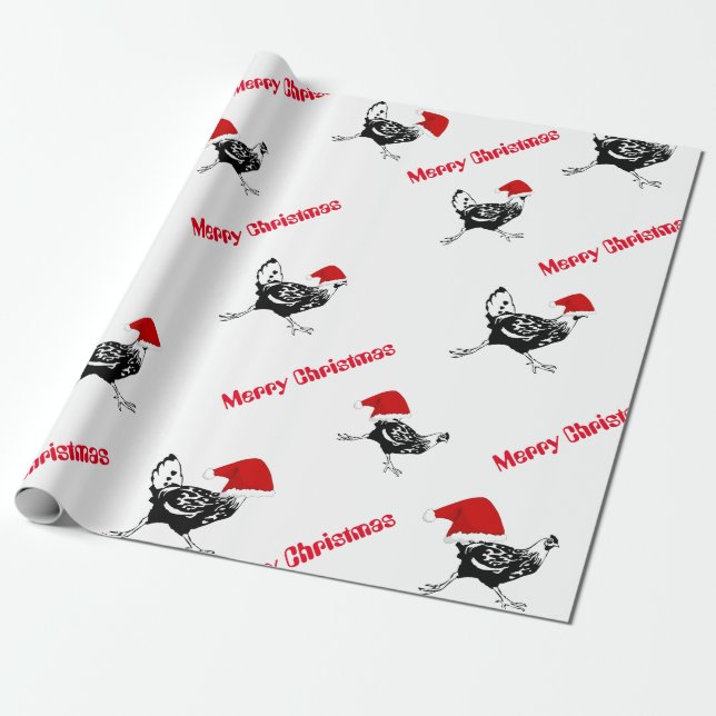 Papel De Regalo Navidad que envuelve los pollos de Papel-Santa (Desenrollado)