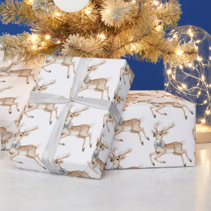 Papel De Regalo Navidad Reno Arco de Plata Chic
