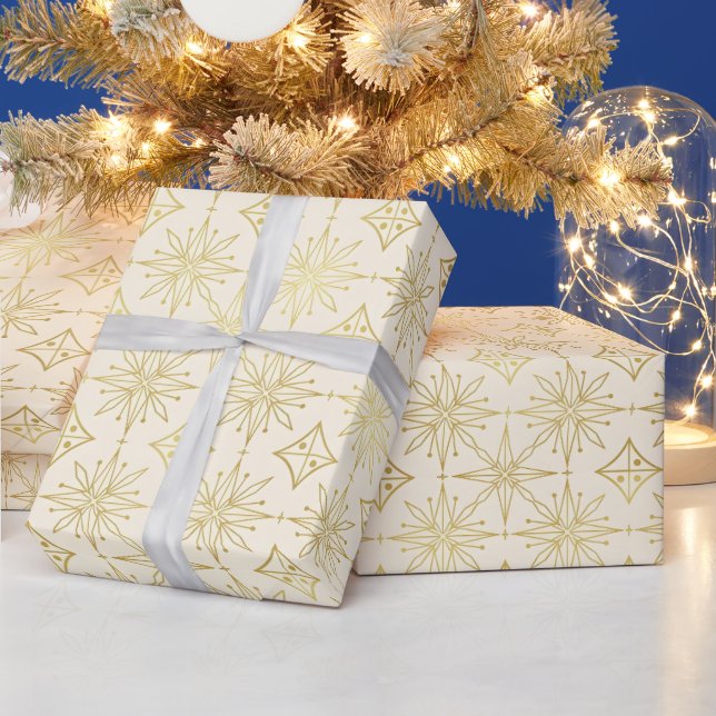Papel De Regalo Navidad Retro de Lujo de Mitad de Siglo (Vacaciones)