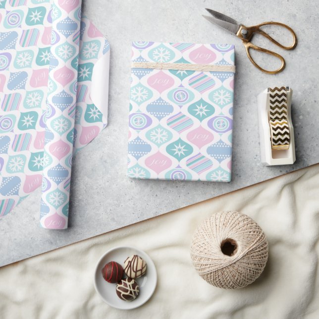Papel De Regalo Navidad Retro Invierno Pastel (Artesanía)