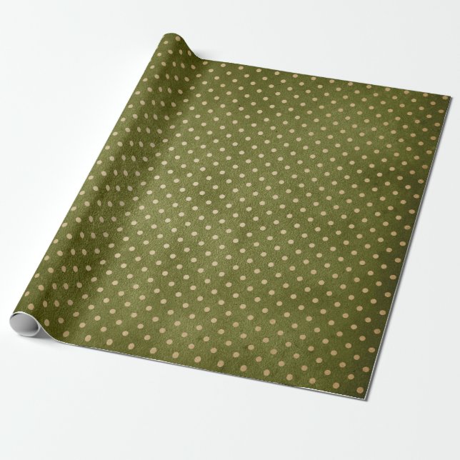 Papel De Regalo Navidad Retro Verde y Kraft (Desenrollado)