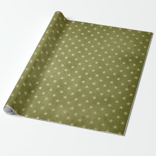 Papel De Regalo Navidad Retro Verde y Kraft