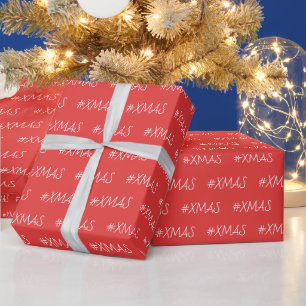 Papel De Regalo Navidad Roja Blanca Personalizada de Moda