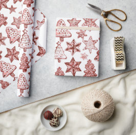 Papel De Regalo Navidad Roja Nostálgica