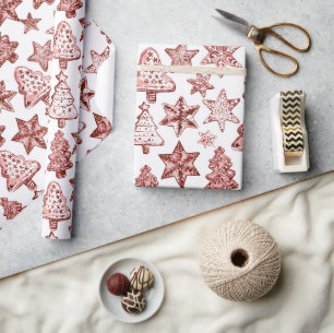 Papel De Regalo Navidad Roja Nostálgica