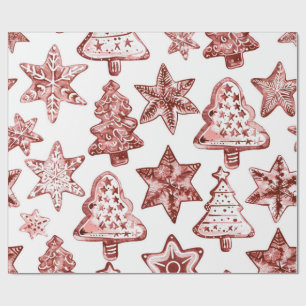 Papel De Regalo Navidad Roja Nostálgica
