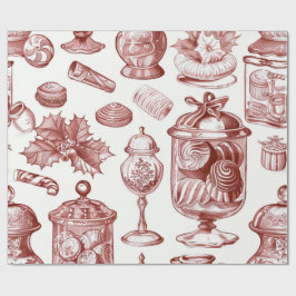 Papel De Regalo Navidad Roja Nostálgica