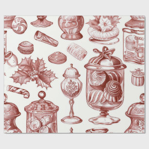 Papel De Regalo Navidad Roja Nostálgica