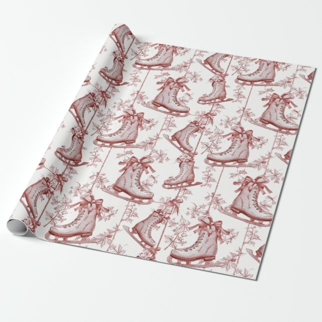 Papel De Regalo Navidad Roja Vintage (Desenrollado)