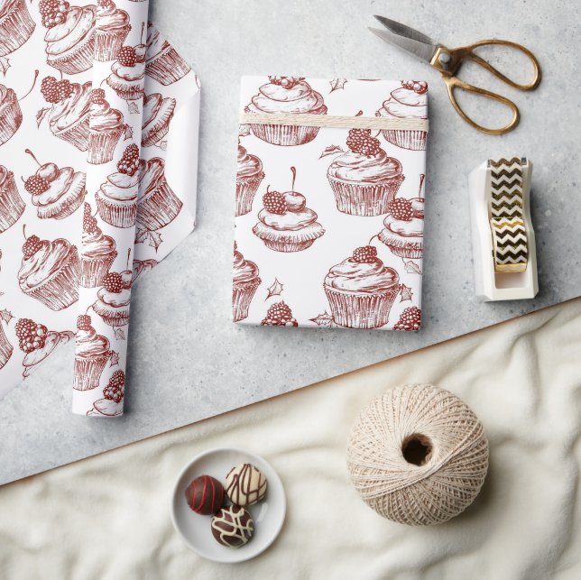 Papel De Regalo Navidad Roja Vintage (Artesanía)