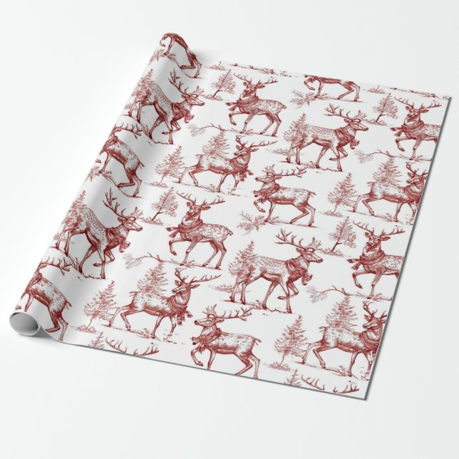 Papel De Regalo Navidad Roja Vintage (Desenrollado)