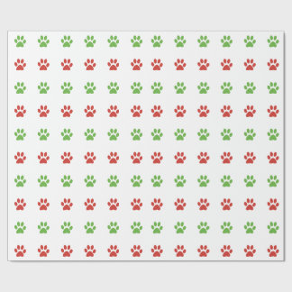 Papel De Regalo Navidad rojo y modelo verde de la impresión de la