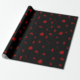Papel De Regalo Navidad rojo y negro - Navidad