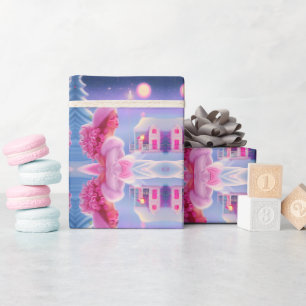 Papel De Regalo Navidad Rosa Elegante y Bonita para Chicas