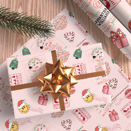 Papel De Regalo Navidad Rosa Monada Personalizada Bebés Niños