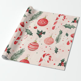 Papel De Regalo Navidad rosa roja vintage