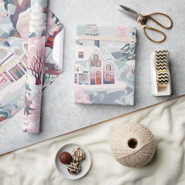 Papel De Regalo Navidad Rosa Vintage  (Artesanía)