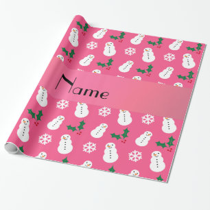 Papel De Regalo Navidad rosado conocido personalizado del muñeco