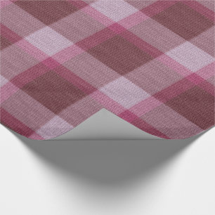 Papel De Regalo Navidad rosado suave de la tela escocesa de tartá