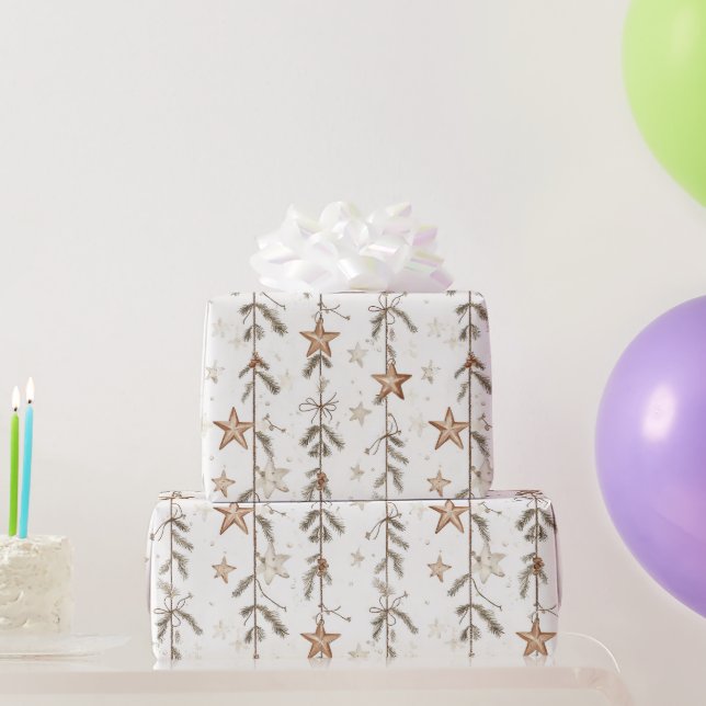 Papel De Regalo Navidad Rústica (Regalos de fiesta)