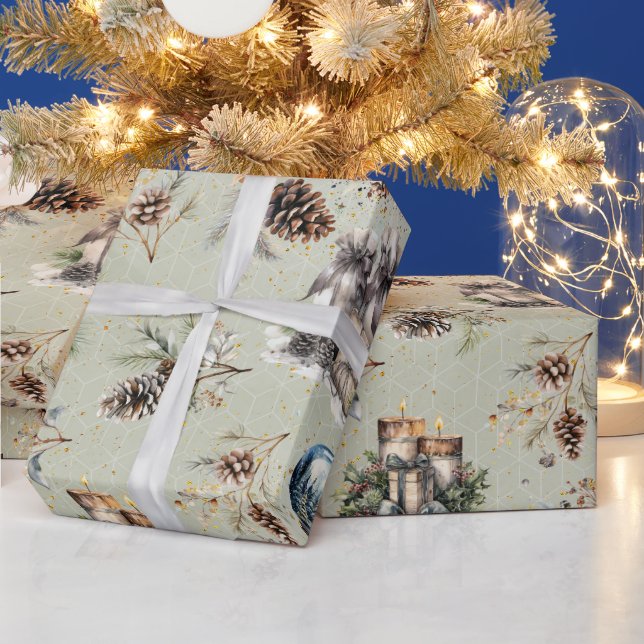 Papel De Regalo Navidad Rústica  (Vacaciones)