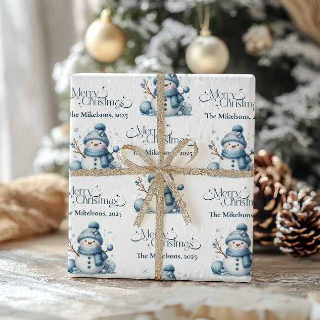 Papel De Regalo Navidad Rústica Azul Acogedora (Subido por el creador)