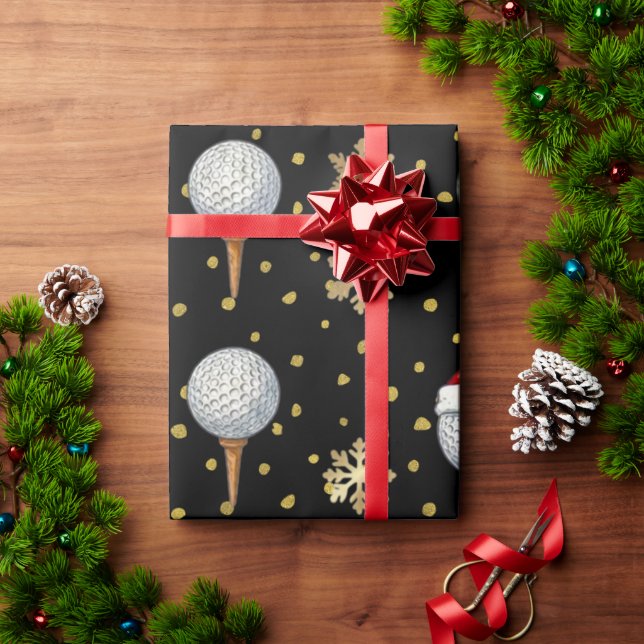 Papel De Regalo Navidad temática de golf  (Regalo de vacaciones)