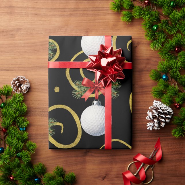 Papel De Regalo Navidad temática de golf  (Regalo de vacaciones)