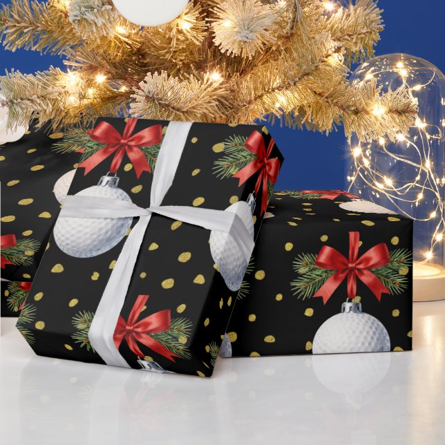 Papel De Regalo Navidad temática de golf  (Vacaciones)