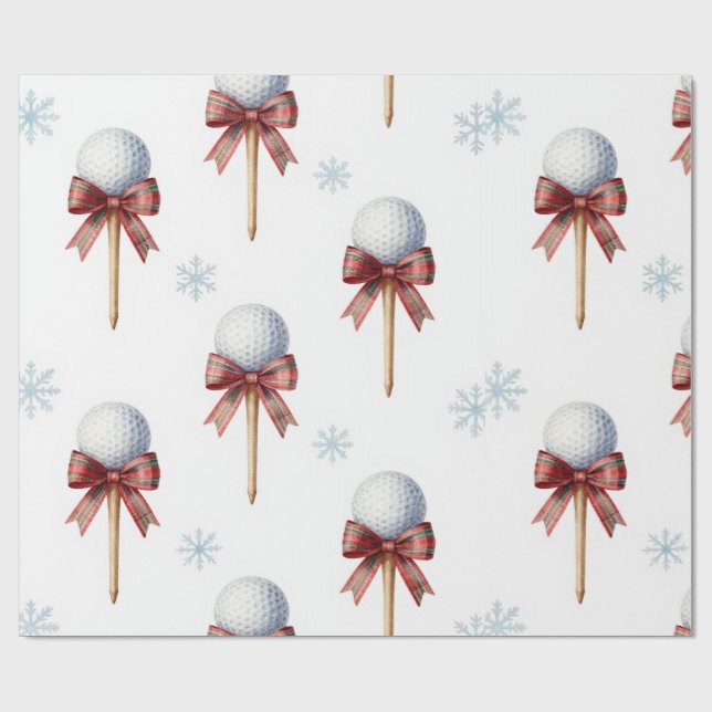Papel De Regalo Navidad temática de golf  (Superficie plana)