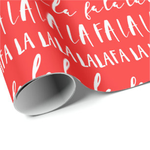 Papel De Regalo Navidad tipográfico negro y rojo del LA del LA de