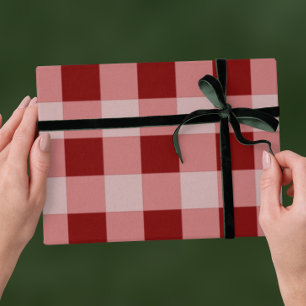 Papel De Regalo Navidad Tradicional Roja - Cuadros y Rayas