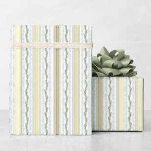 Papel De Regalo Navidad Verde y Azul Claro