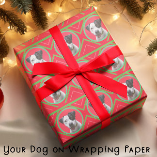 Papel De Regalo Navidad verde y roja con tu foto