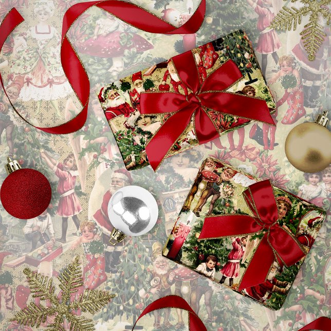 Papel De Regalo Navidad Victoriana Carmesí (Subido por el creador)