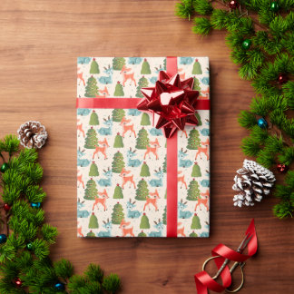Papel De Regalo Navidad Vintage Reno Retro