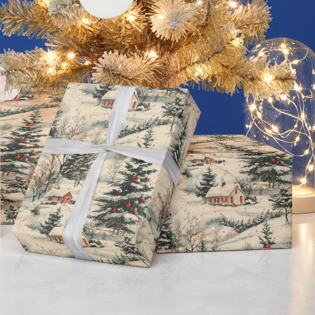 Papel De Regalo Navidad Vintage Rústica (Vacaciones)