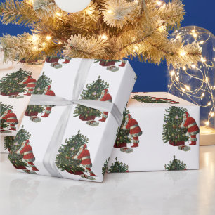 Papel De Regalo Navidad Vintage, Santa Claus con regalos